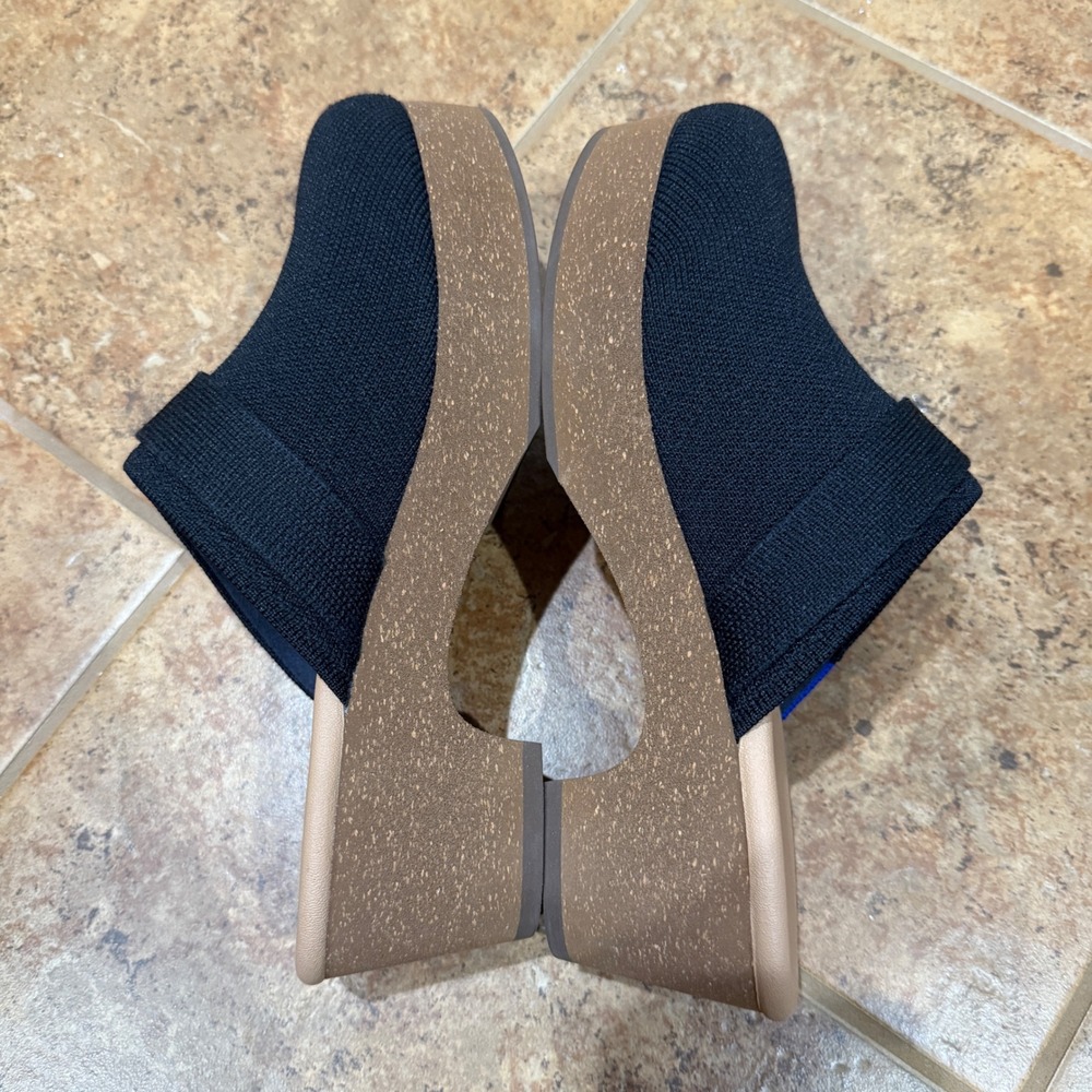 Rothys The Classic Clog Black Platform Buckle Knit Shoes Womens Size 8 NWOB - Picture 7 of 10